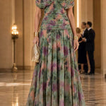 Margovil V Neck Short Sleeves Floral Print Maxi Dress