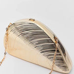 Margovil Trendy Chain Glitter Oyster Clutch Bag