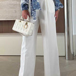High Rise Pocketed Wide Leg Pants
