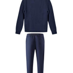 KZZ Men's Solid Zip Up Pocket Jacket & Drawstring Waist Pants Sportswear Set