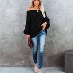 Off Shoulder Loose Knitwear Sweater