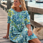 ELENA™ - ELEGANT FLORAL SUMMER MIDI DRESS