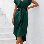 Genevieve Hartley | Midi Wrap Dress with Tie Waist For Women