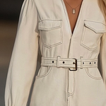 Retro High-end Fashion Tassel Splicing Denim Mini Dress