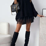 Sleeveless Patchwork Ruffle Hem Mini Matching Dress