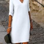 ADRIANA | Flowing Dress with V-Neck and Elegant Line for Every Moment of the Day