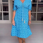 Chelsea | Comfortable Loose Fit V-Neck Midi Dress