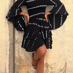 Margovil Off Shoulder Bell Sleeve Tie Dye Mini Dress