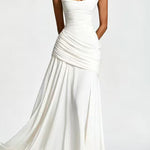 Margovil Sleeveless Back Criss Cross Swing Maxi Dress