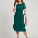Eira | Short Sleeve Layered Hem Midi Dress