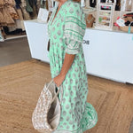 Winter | Casual Printed V-neck Half Sleeve Dress