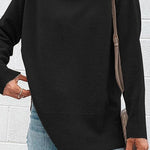 Margovil Turtleneck Drop Shoulder Long Sleeve Sweater Top