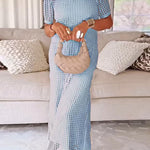 Margovil Crewneck Hollow Out Maxi Vacation Dress with Detachable Liner