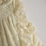 Vacation Retro Beige Lace Sleeveless Ruffled Mini Dress
