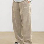 KZZ Unisex Loose Solid Patched Drawstring Waist Pants