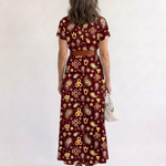 Lyra | Elegant Floral V-Neck Midi Dress