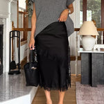 Margovil Crewneck Short Sleeves Irregular Hem Sweater Top