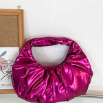 Margovil Metallic Ruched Faux Leather Funky Handbag