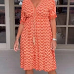Chelsea | Comfortable Loose Fit V-Neck Midi Dress