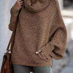 Margovil Cowl Neck Batwing Sleeves Loose Sweater