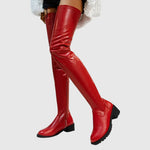 Trinidad | Chunky Heel Thigh-High Leather Boots
