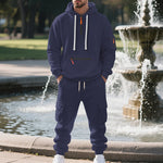 KZZ Men's Winter Fleece Lined Casual Set Long Sleeve Jacket & Pants