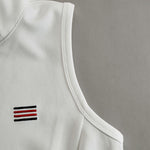 Sporty Retro White Striped Embroidered Sleeveless Vest And Wide-Leg Pants Set