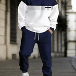 KZZ Simple Versatile Convenient Hoodie Set Clothes Menswear Long Sleeve Suits