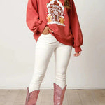 Christmas Candy House Sequined Casual Loose Sweatshirt