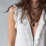 Zipper Neck Ruffle Cotton Linen Tank Top