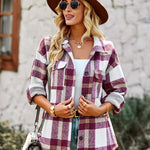 Nadorine Long Sleeve Plaid Top Jacket for Women Casual Work Office Loose Fit 2026 | Under $40