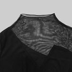 Long Sleeves Skinny Asymmetric Solid Color Split-Joint High Neck T-Shirts Tops