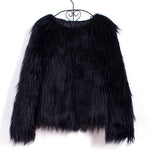 Faux Fur Coat Long Sleeve V-Neck Plush Warm Jacket Coat