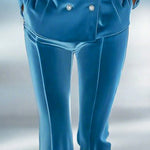 Casual Loose Retro Solid Color Velvet Flared Pants