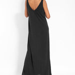 Nadorine Women's Casual Loose Dress Sleeveless Deep V Neck Split Beach Maxi Long Dress