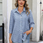 Nadorine Business Casual 3/4 Sleeve V Neck Collared Blouse for Women Casual Business Work Office 2026 | Under $40