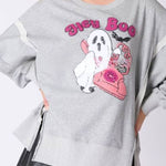 Halloween Cartoon Ghost Sequined Sweatshirt Casual Top