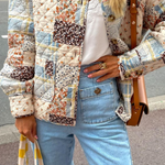 Printed Cotton Jacket with Large Pockets