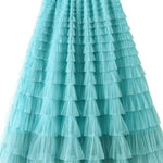 Regal Reverie Tiered Elastic Waist Tulle Maxi Skirt