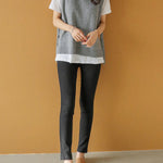 Simple Sleeveless Loose Buttoned Solid Color Round-Neck Sweater Vest Outerwear