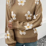 New autumn and winter fashionable long-sleeved jacquard sweater
