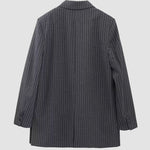 Nadorine Casual Chic Stripe Blazer Long Sleeve Lapel Work Office Jacket