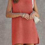 Casual Solid Slit O Neck A Line Dresses
