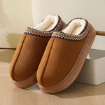 Plush platform warm slippers