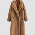 Loose Lamb-wool Coat Teddy Fur Lapel Mid-length Plush Coat