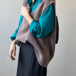 Soft Felt Loose Fit V Neck Sweater Vest