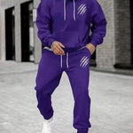 KZZ men's sports pants and hoodie 2-piece set,  unique Wolf claw set