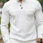 Callum | Textured Stand-Collar Henley