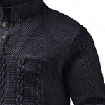 Callum | Textured Stand-Collar Henley