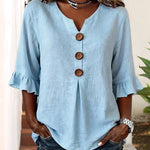 Vintage Casual Ruffled Half Sleeve Blouse